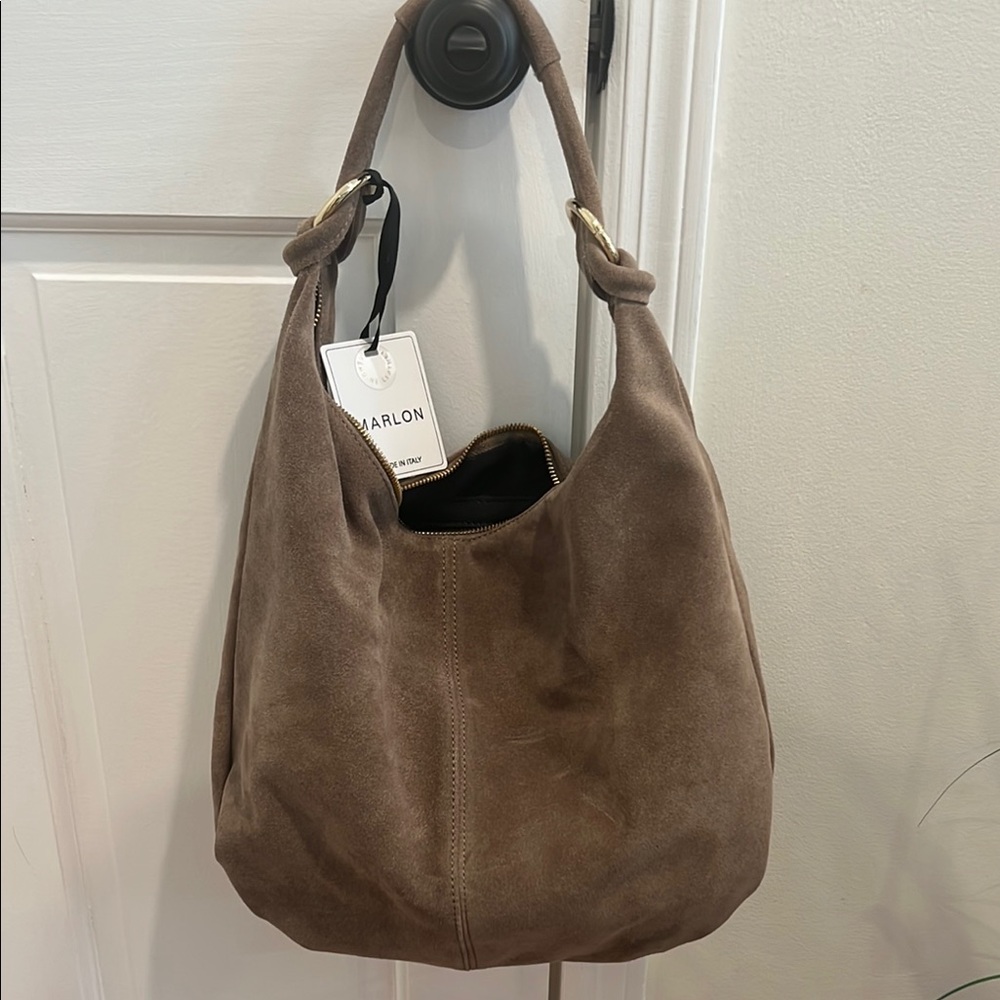 Brown Suede Hobo Bag
